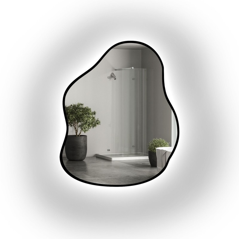 Lustro nieregularne w ramie STONE LED | Alfaram