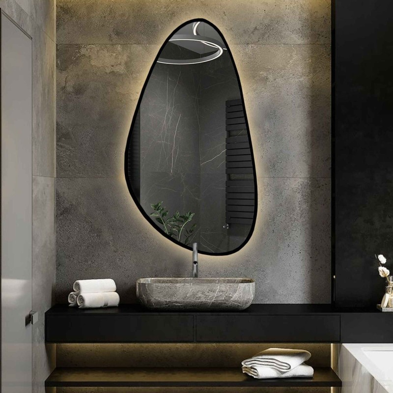 Lustro nieregularne w ramie SYDERYT LED | Alfaram