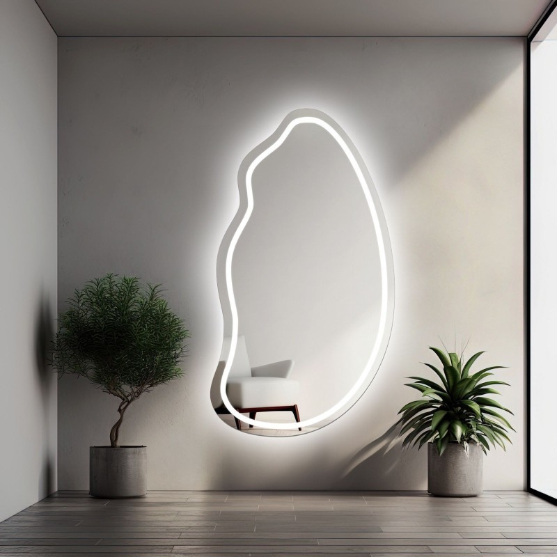 Lustro o organicznym kształcie z podświetleniem -TOPAZ LED II