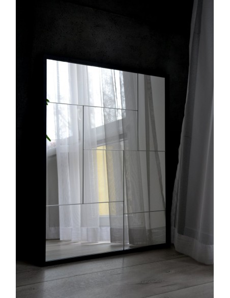 Nowoczesne lustro z luster - TETRIS - w pięknej czarnej ramie