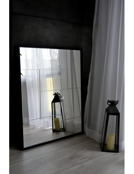 Nowoczesne lustro z luster - TETRIS - w pięknej czarnej ramie