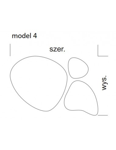 Zestaw trzech luster o nieregularnym...
