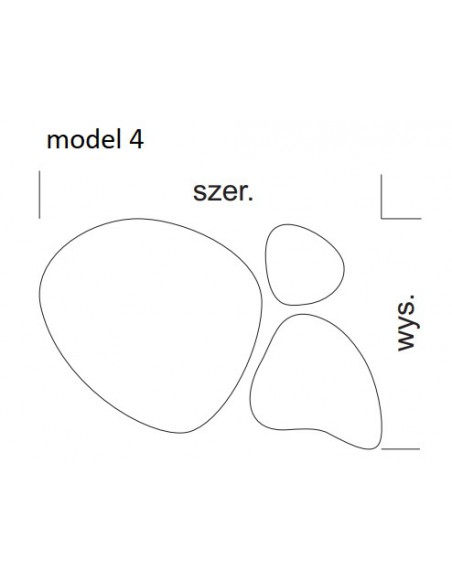 Zestaw trzech luster o nieregularnym kształcie - FLORA