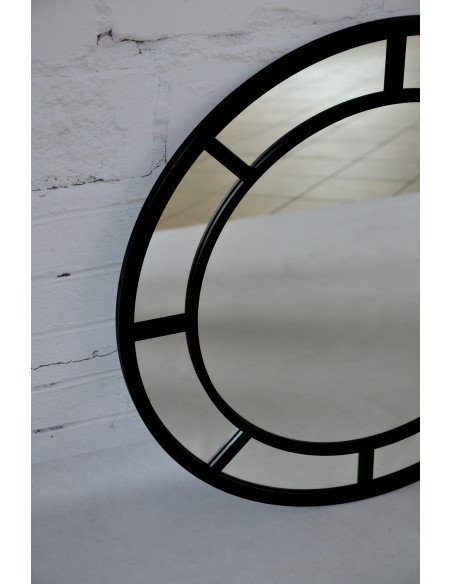 Lustro okrągłe loft ze szprosami mdf - MONA