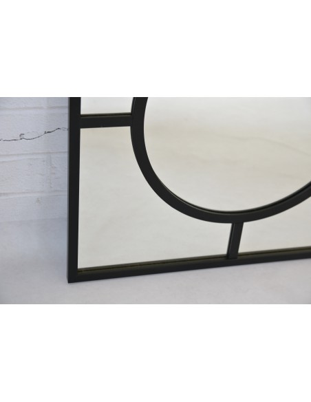 Lustro kwadratowe z loftowym kołem MDF - MERA