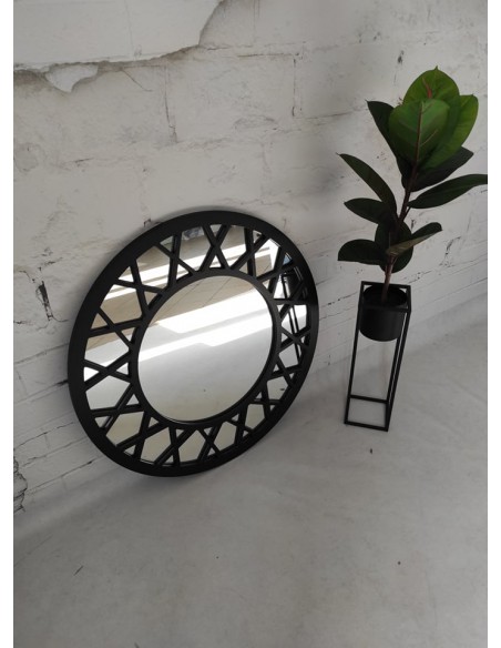 Lustro dekoracyjne okrągłe ze szprosami w stylu loft - ELENA