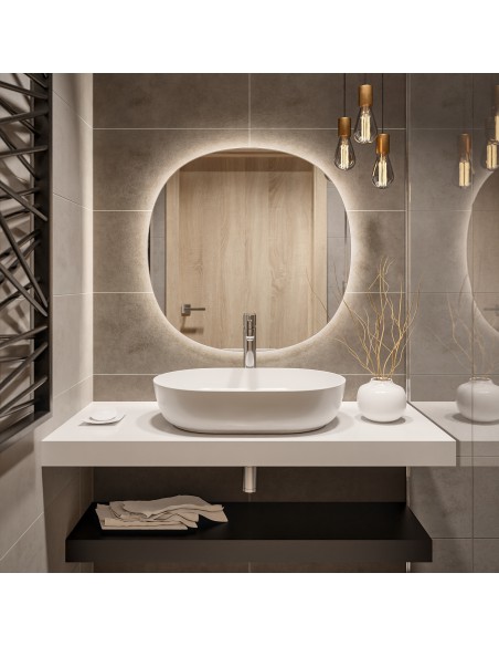 Lustro do łazienki nieregularnie zaokrąglone z podświetleniem - LAOS LED