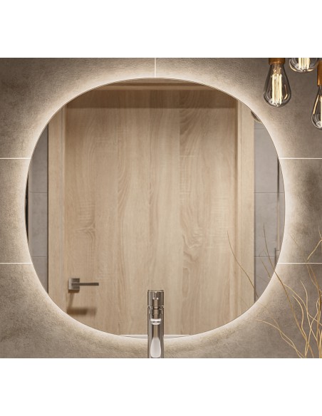 Lustro do łazienki nieregularnie zaokrąglone z podświetleniem - LAOS LED