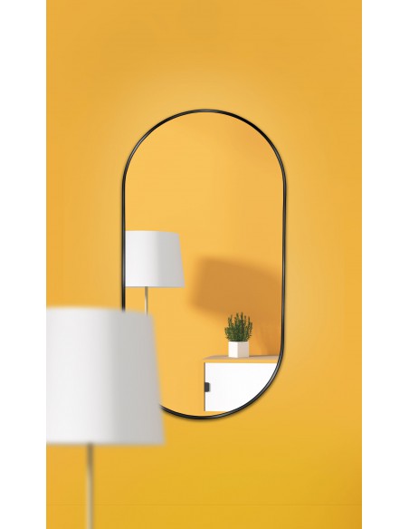 Lustro owalne w ramie czarnej MDF SLIM - OLI - kolor ramy do wyboru