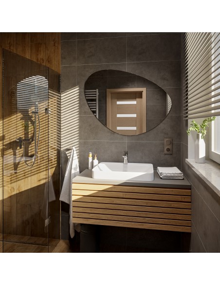 Lustro łazienkowe o nieregularnym kształcie - OBSYDIAN