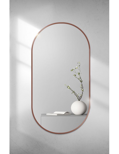 Lustro owalne w ramie czarnej MDF SLIM - OLI - kolor ramy do wyboru