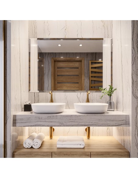 Lustro prostokątne z dekoracyjną lustrzaną fazą - FAZA