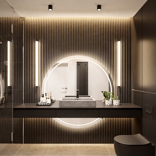 Lustro łazienkowe okrągłe w...