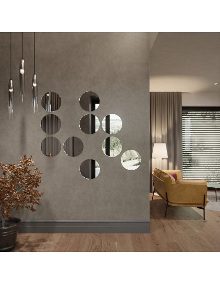 Nowoczesny zestaw lustrzanych kółek - 10 sztuk - FITEN