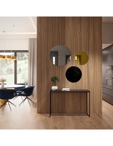 Zestaw trzech kółek dekoracyjnych czarny lacobel i złota tafla - GOLDI