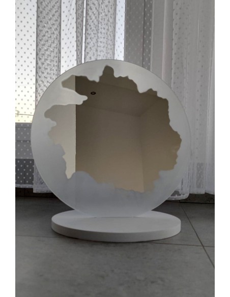 Lusterko okrągłe kosmetyczne do makijażu na podstawce - BLUMI