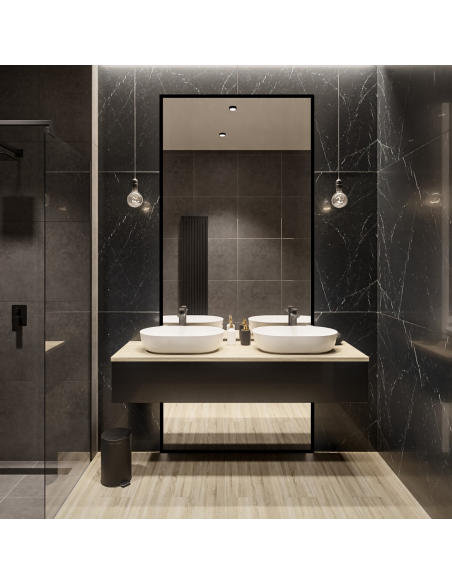 Lustro w czarnej ramie do toaletki w dwóch częściach - 1503 - kolor ramy do wyboru