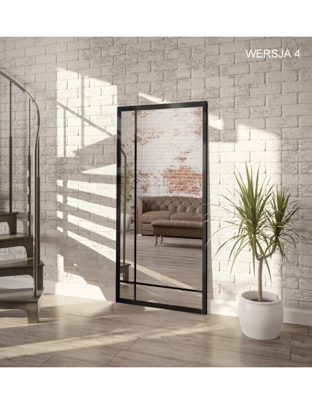 Lustro loft ze szprosami - ALEKSANDER - kolor ramy do wyboru