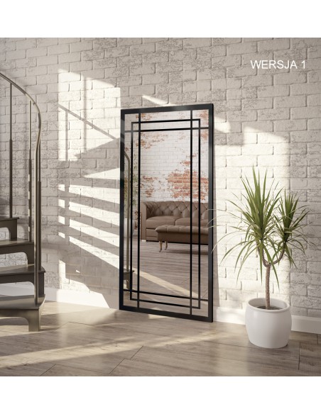 Lustro loft ze szprosami - BERNARD - kolor ramy do wyboru