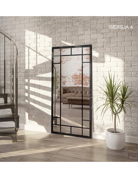 Lustro loft ze szprosami - BERNARD - kolor ramy do wyboru