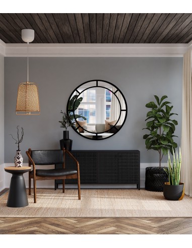 Lustro okrągłe loft ze szprosami mdf...