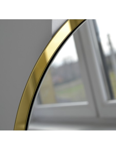 Okrągłe lustro w ramie złoty połysk - BELLA