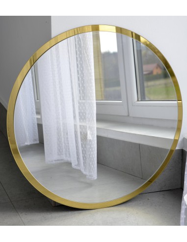 Okrągłe lustro w ramie złoty połysk -...