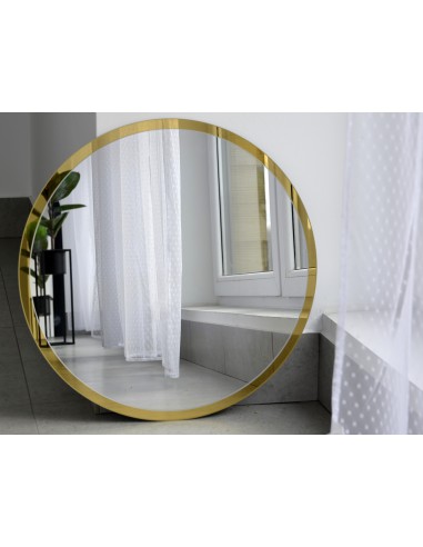 Okrągłe lustro w ramie złoty połysk -...