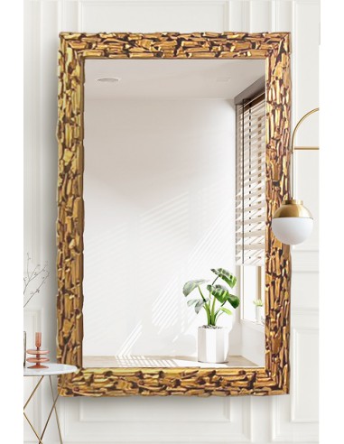 Luksusowe lustro ścienne w bogato zdobionej złotej ramie - 9003001