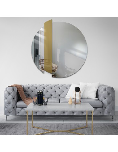 Okrągłe lustro dekoracyjne ze złotym...