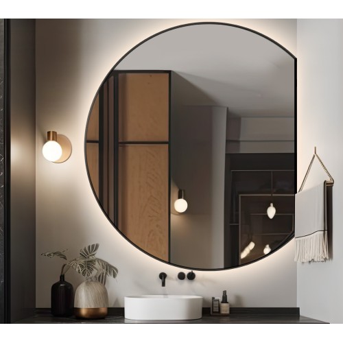 Lustro okrągłe w czarnej...