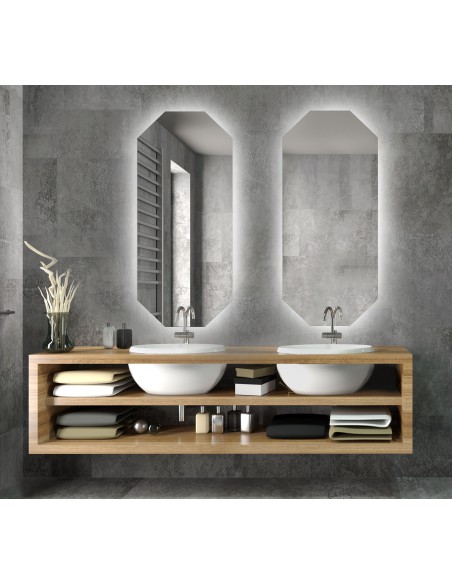 Zestaw luster oktagonalnych z podświetleniem - ZESTAW OKTAGON LED