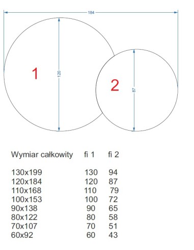 Zestaw okrągłe lustro w lustrze w...